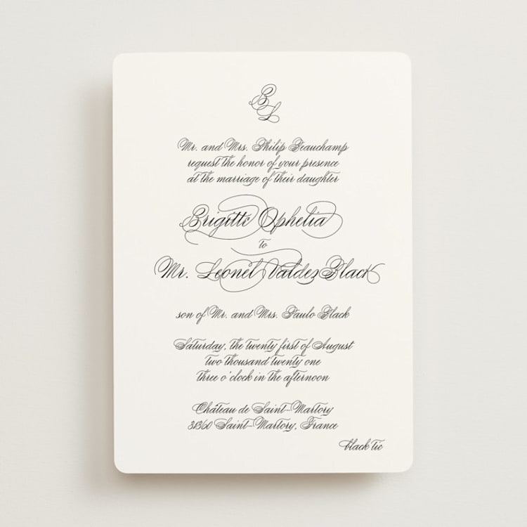 "One and Only" - Wedding Invitations in Classic Bride by Design Lotus - Front