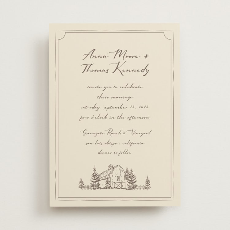 "Southern Soul" - Wedding Invitations in Latte by Sherley Ferreira - Front