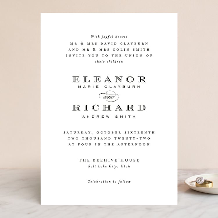 "Diantha" - Wedding Invitations in Ink by Kimberly Morgan - Front