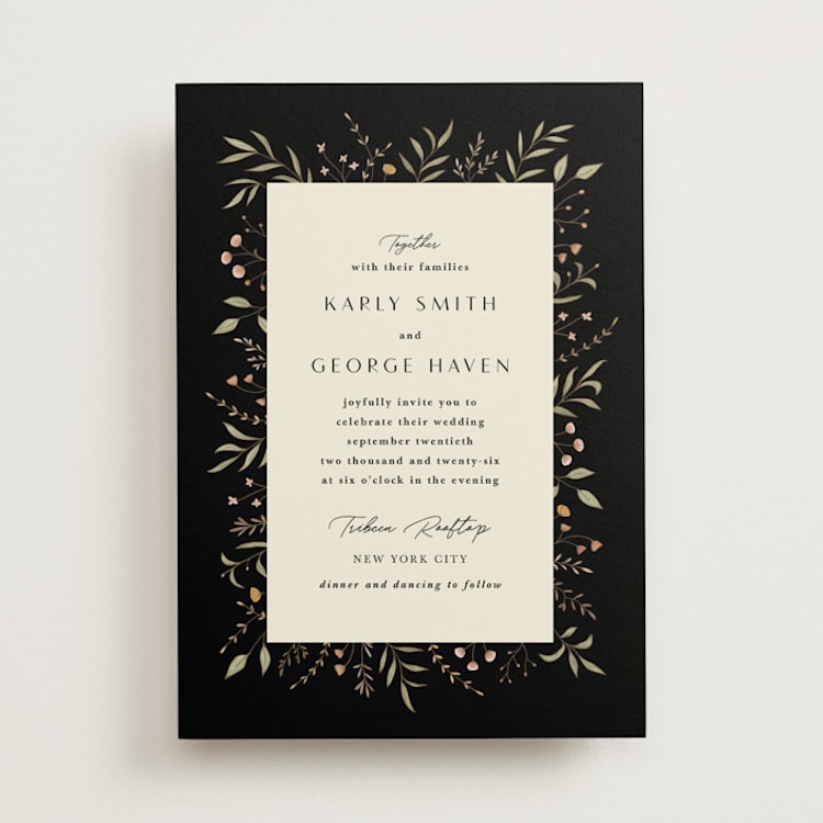"Garden Moonlight" - Wedding Invitations in Ink by Katherine Moynagh - Front
