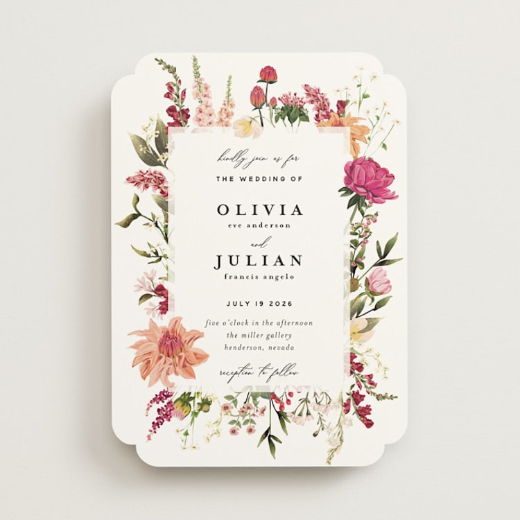"Lush" - Wedding Invitations in Magenta by Susan Moyal - Front