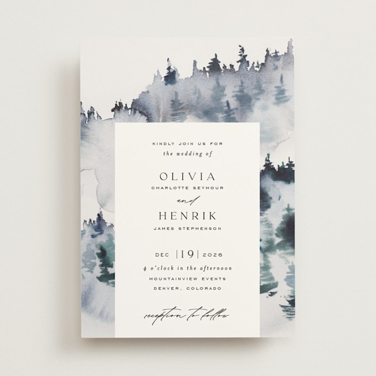 "Airy Mountain" - Wedding Invitations in Air by Janean Hinger - Front