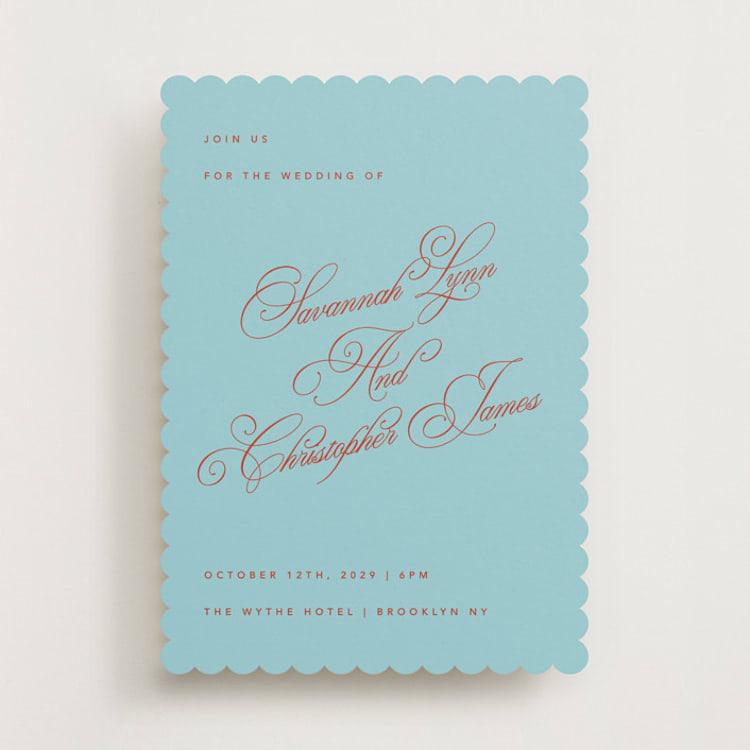 "Vivid" - Wedding Invitations in Sky by Kelly Watkins - Front