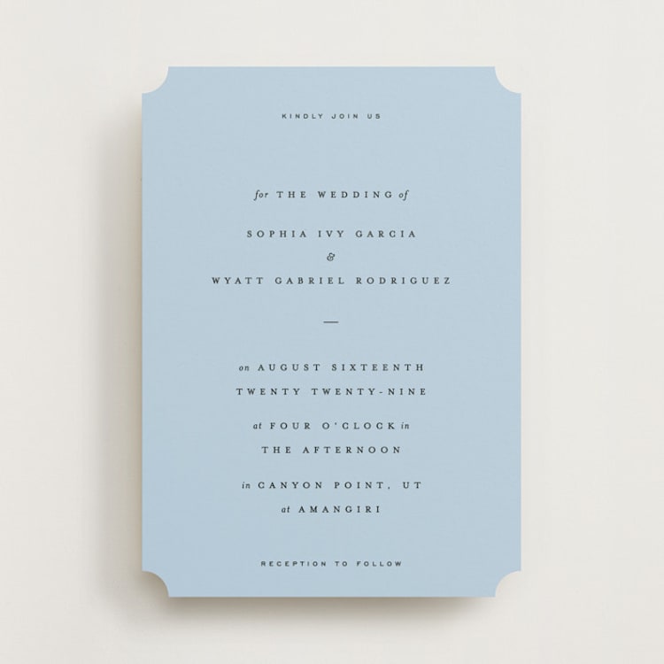 "Tarte Tatin" - Wedding Invitations in Sky by Blustery August - Front
