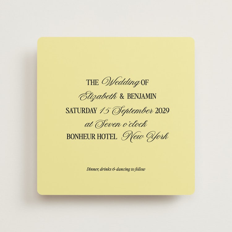 "The Eternal" - Wedding Invitations in Butter by Helena Vitto - Front