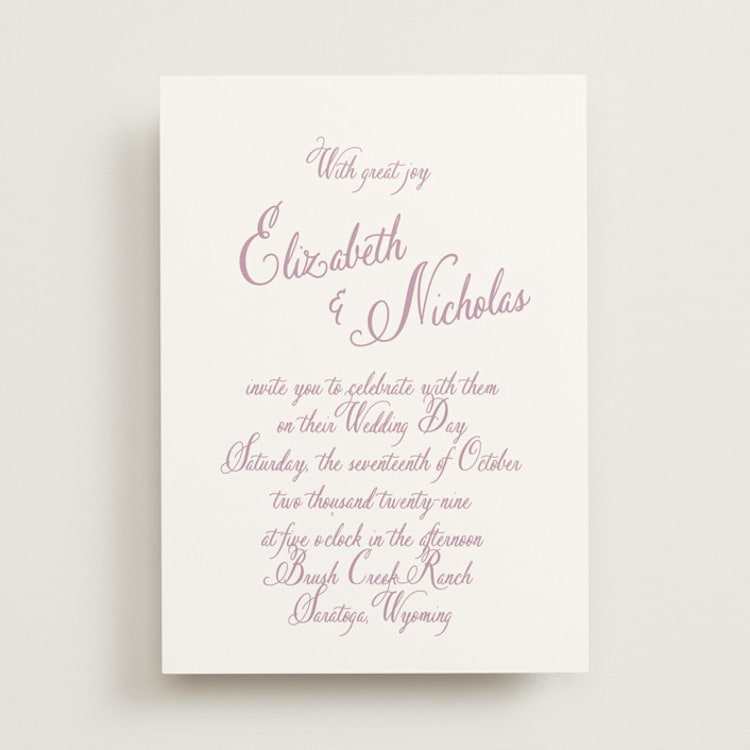 "Lavender Dreams" - Wedding Invitations in Lilac Dreams by Design Lotus - Front