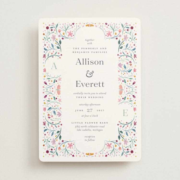 "Delicate Garden" - Wedding Invitations in Wildflower by Ashley DeMeyere - Front