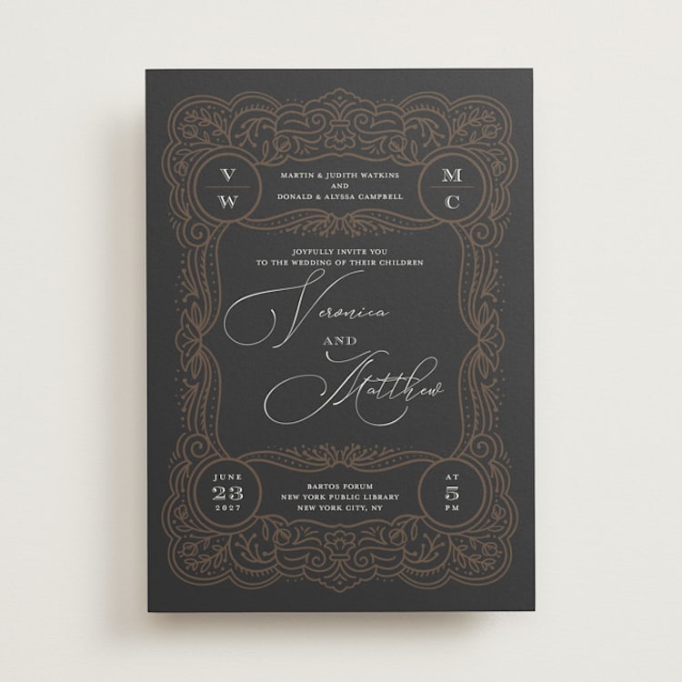"Eternal Love" - Wedding Invitations in Dark Chocolate by Laura Bolter - Front