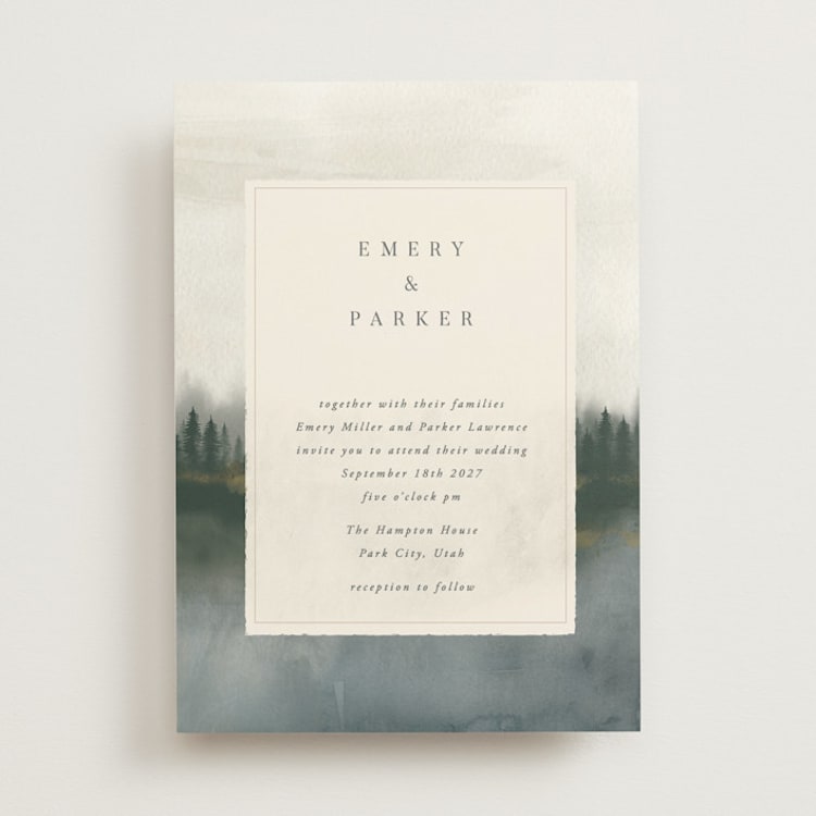 "Lakefront" - Wedding Invitations in Natural by Robert and Stella - Front