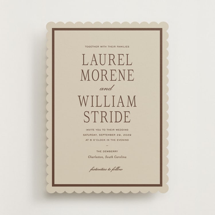 "dewberry" - Wedding Invitations in Leather by Sara Hicks Malone - Front