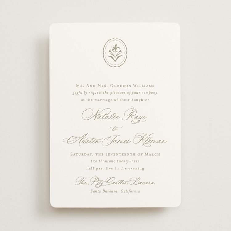 "Calia" - Wedding Invitations in Paris Rain by Jennifer Postorino - Front