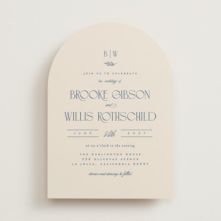 "Arched Monogram" - Wedding Invitations in Ecru by Erica Krystek - Front