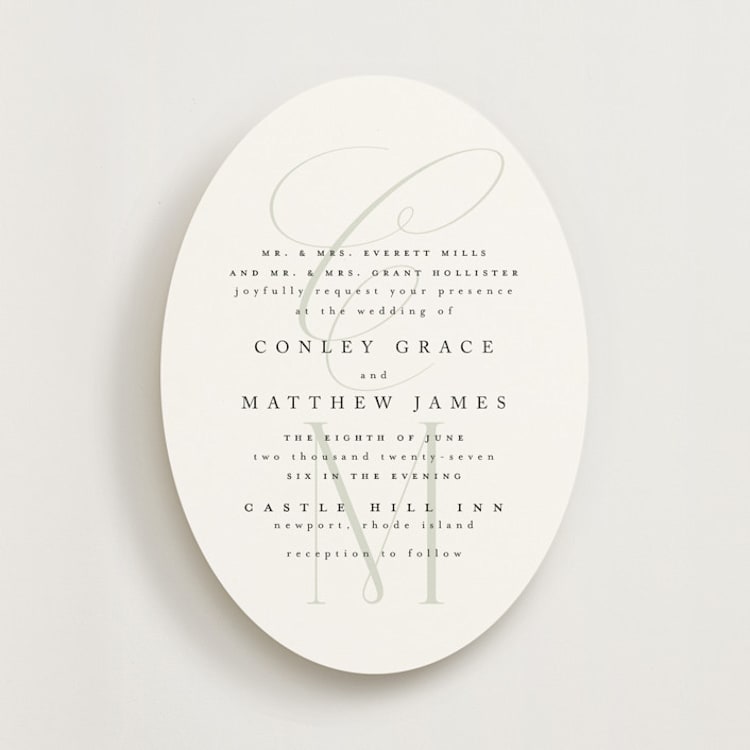 "Conley" - Wedding Invitations in Leaf by Kristie Kern - Front