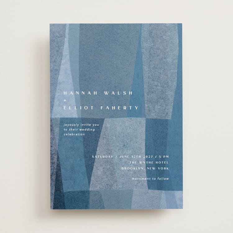 "denim patchwork" - Wedding Invitations in Seaside by Carrie Moradi - Front