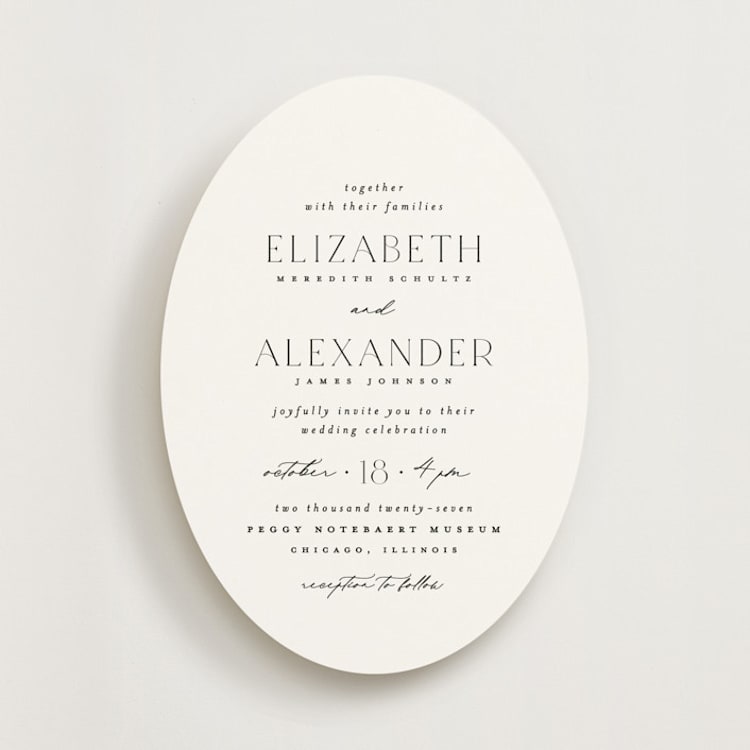 "Grande" - Wedding Invitations in Cotton by Carolyn Nicks - Front