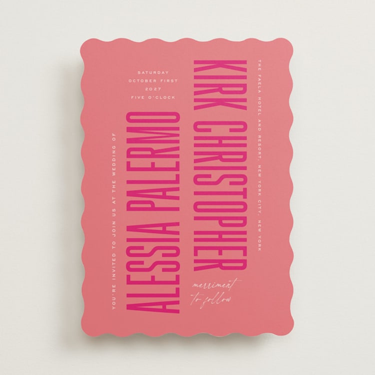 "Pop Romance" - Wedding Invitations in Fruit Punch by Ashley DeMeyere - Front