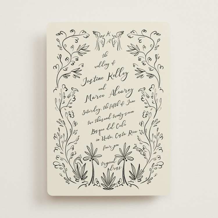 "Sundaland Gardens" - Wedding Invitations in Ivory by Ani Somi - Front