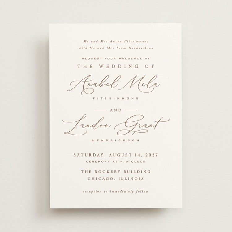 "Luxe script" - Wedding Invitations in Pearl by Hooray Creative - Front