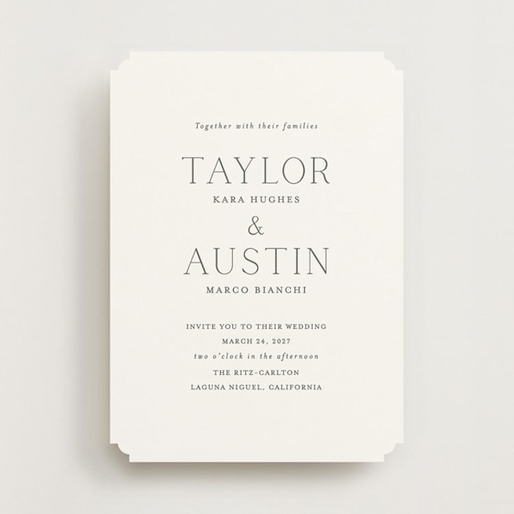 "In Love" - Wedding Invitations in Cotton by Vanessa Doyle - Front