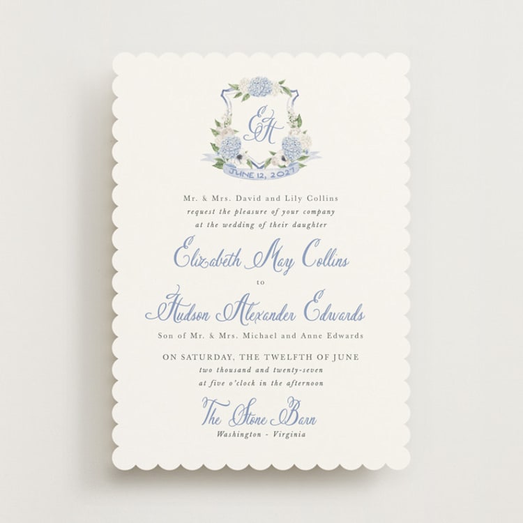 "Sweethearts" - Wedding Invitations in Periwinkle by Design Lotus - Front