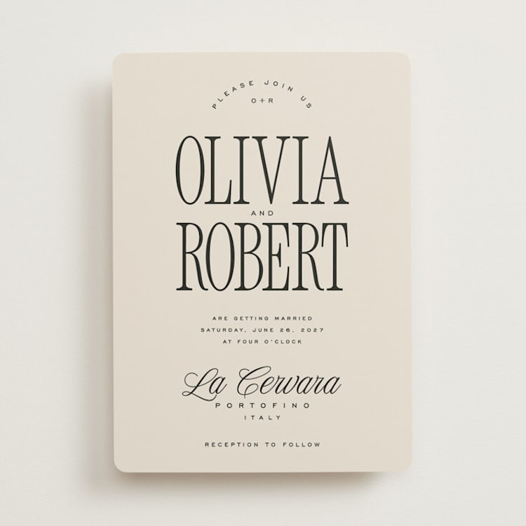 "Riviera" - Wedding Invitations in Linen by Kelly Schmidt - Front
