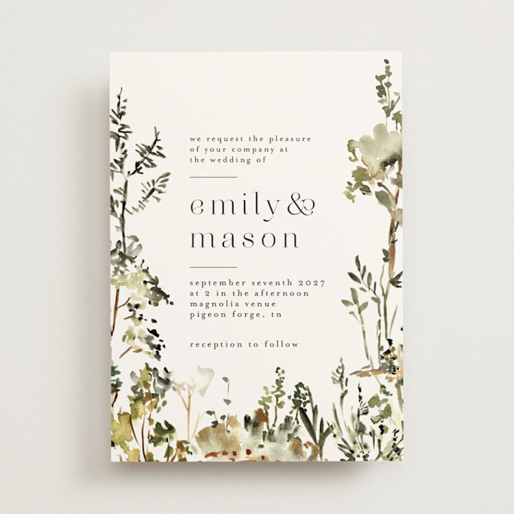 "We Walk Together" - Wedding Invitations in Evergreen by Petra Kern - Front