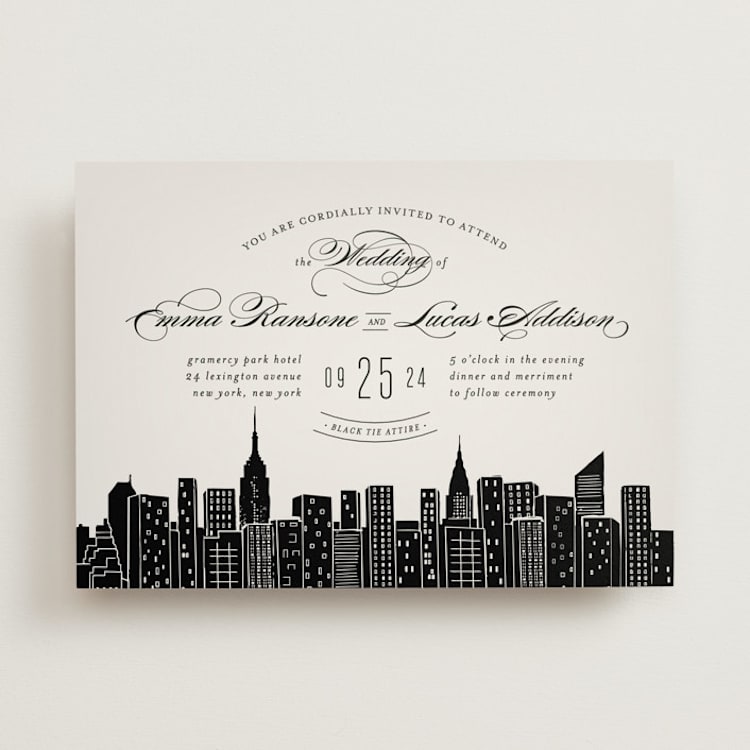 "Big City - New York City" - Wedding Invitations in Light Taupe by Hooray Creative - Front