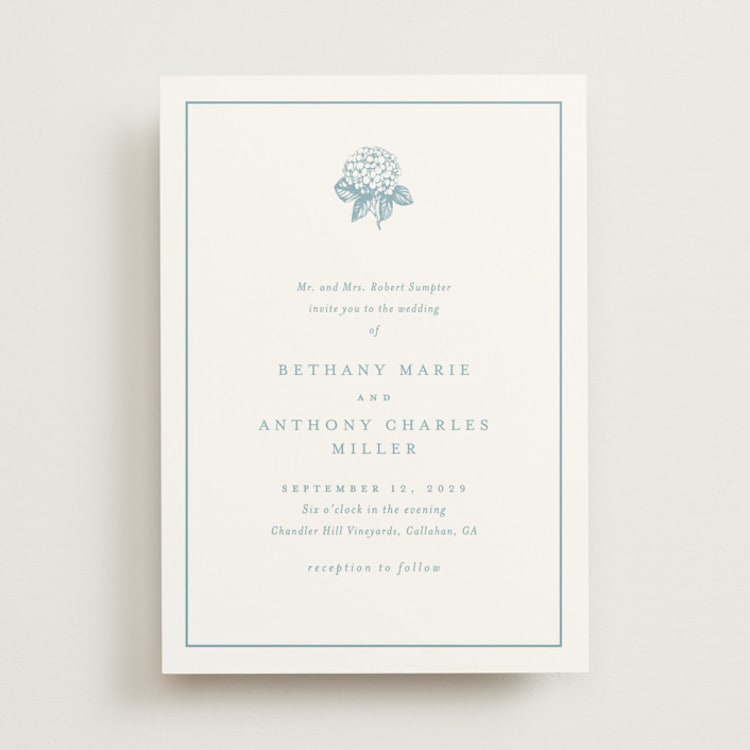 "Hydrangea bloom" - Wedding Invitations in Seaside by Stacey Meacham - Front