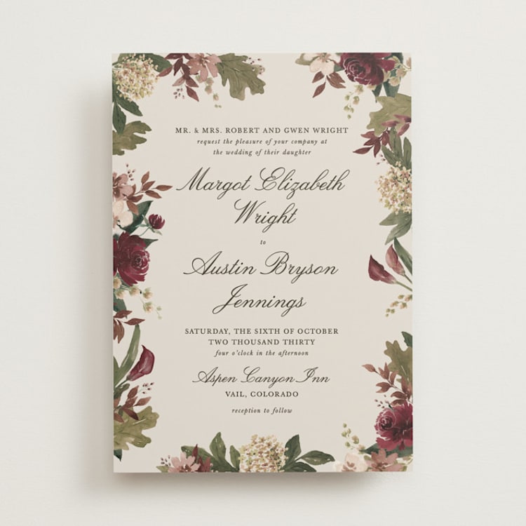 "Verdant" - Wedding Invitations in Autumn by Kate Ahn - Front