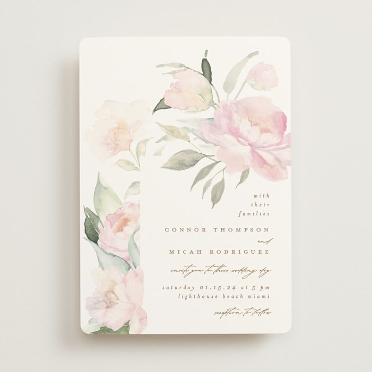"beautiful peonies" - Wedding Invitations in Spring by Phrosné Barwood - Front
