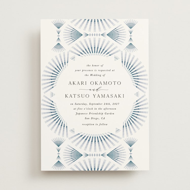 "AKARI" - Wedding Invitations in Wave by Melanie Kosuge - Front