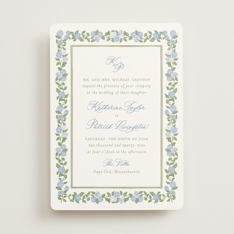 "Pillowy border" - Wedding Invitations in Ocean by Creo Study - Front