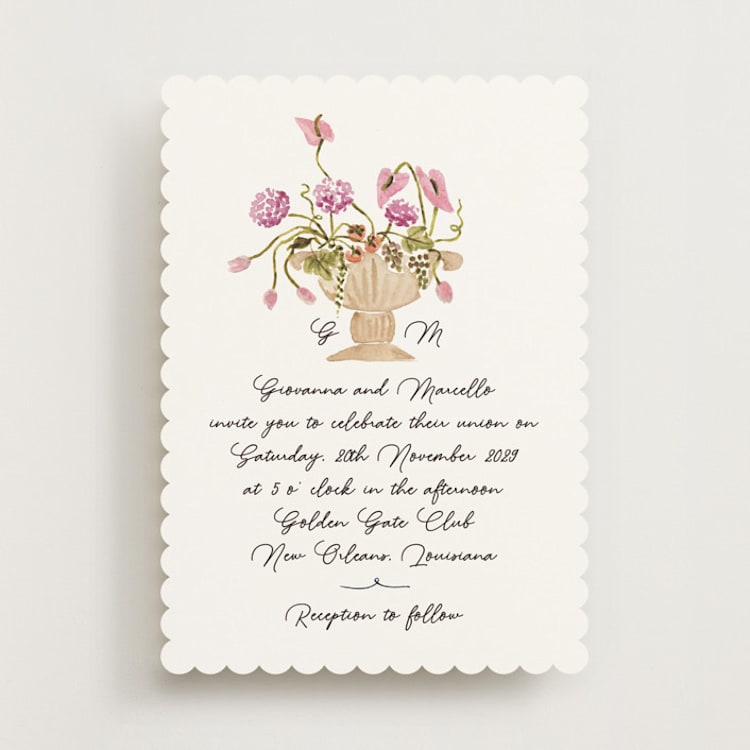 "Barolo" - Wedding Invitations in Deep Blush by Pati Cascino - Front