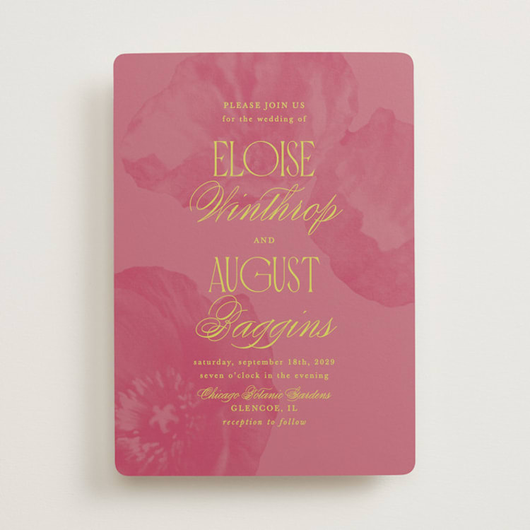 "Maximalist Poppies" - Wedding Invitations in Flamingo by Morgan Kendall - Front