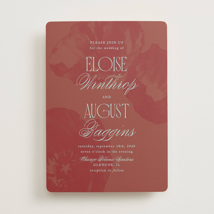 "Maximalist Poppies" - Wedding Invitations in Thrasher by Morgan Kendall - Front