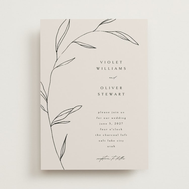 "Waldorf" - Wedding Invitations in Taupe by Kelly Schmidt - Front