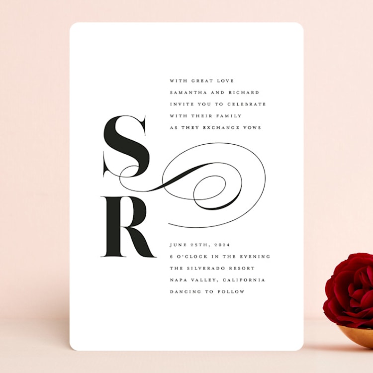 "whimsical ampersand" - Wedding Invitations in Black Tie by Laura Hamm - Front