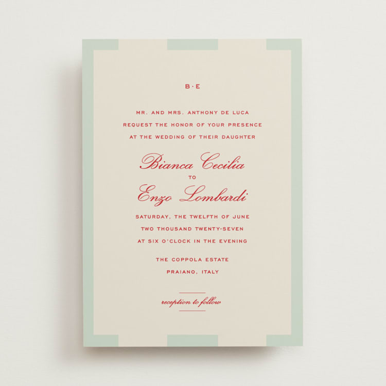 "Campania" - Wedding Invitations in Fresca by Megan Davis - Front