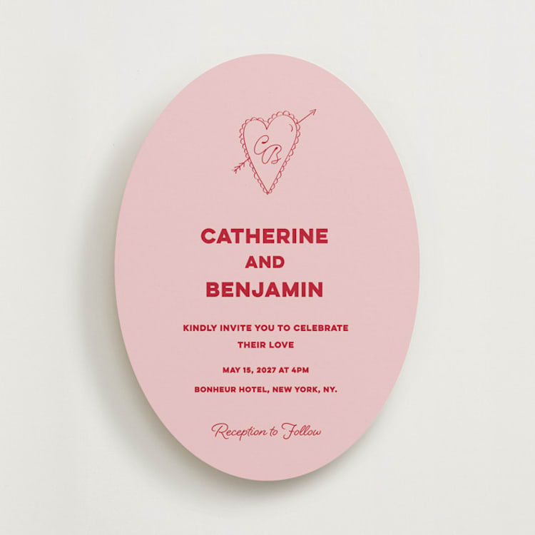 "Crazy Little Thing Called Love" - Wedding Invitations in Cherry by Helena Vitto - Front