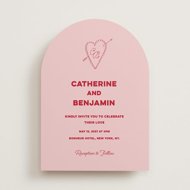"Crazy Little Thing Called Love" - Wedding Invitations in Cherry by Helena Vitto - Front