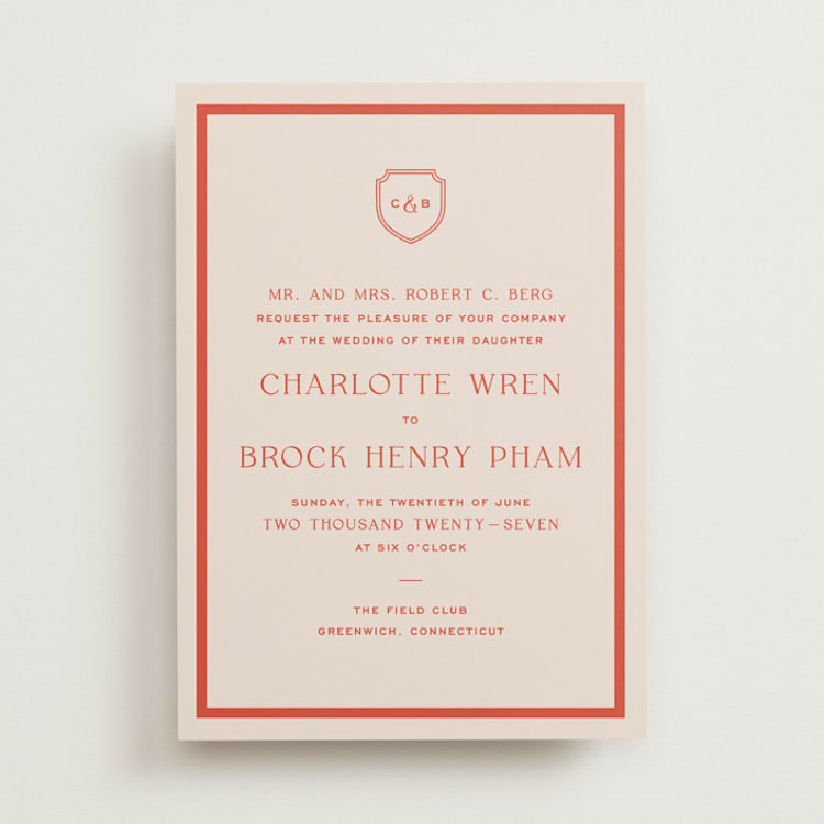 "Racquet" - Wedding Invitations in Verona Sunset by Megan Davis - Front