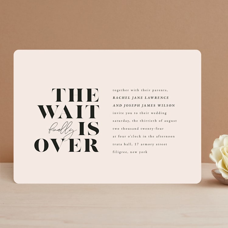 "finally" - Wedding Invitations in Ivory by Up Up Creative - Front