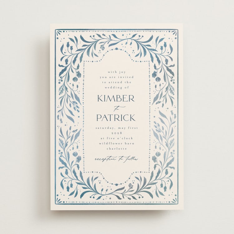 "Porcelain" - Wedding Invitations in Delft Blue by Ashley DeMeyere - Front