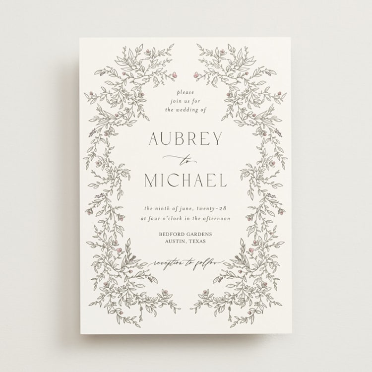 "Cottonwood" - Wedding Invitations in Ravello by Anne Ciotola - Front