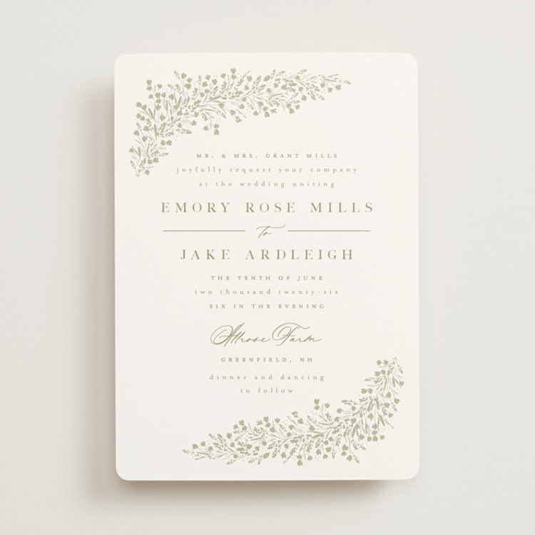 "Villa" - Wedding Invitations in Leaf by Kristie Kern - Front
