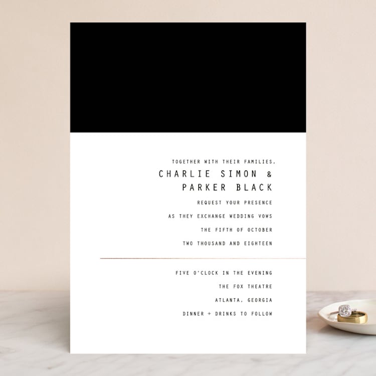 "BOLD AS LOVE" - Wedding Invitations in Noir by DESIGN X FIVE - Front