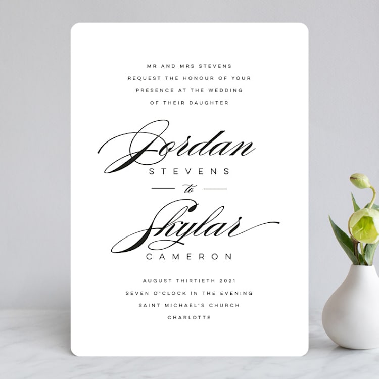 "Waltz" - Wedding Invitations in Tuxedo by Lori Wemple - Front