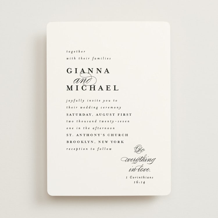 "Everything Love" - Wedding Invitations in Ebony by Louise Kay - Front