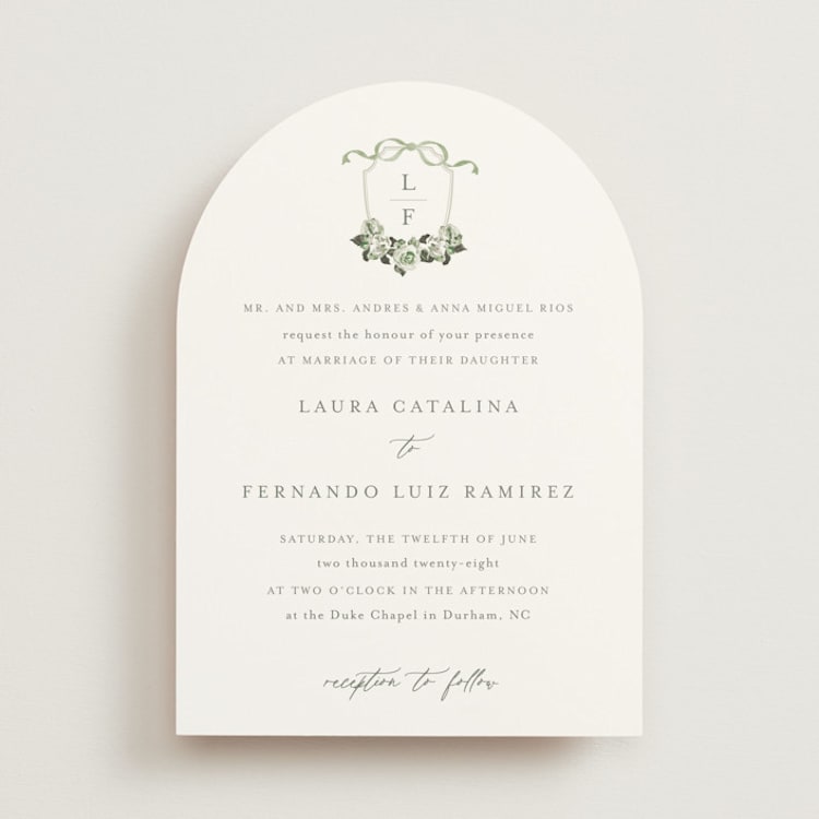 "Be With You" - Wedding Invitations in Green With Envy by Design Lotus - Front