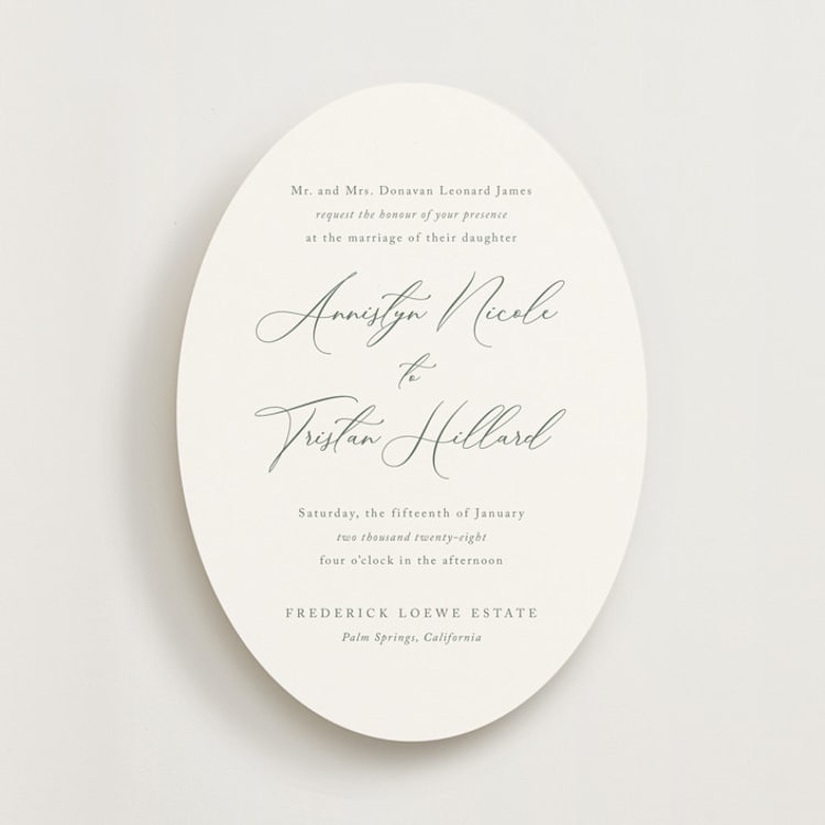 "Love Story" - Wedding Invitations in Eucalyptus by Jennifer Postorino - Front